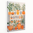 Maximalist Wall Art - Bold Eclectic Decor with Vibrant Orange and Green Pots