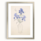 Maximalist Wall Art - Bold Eclectic Floral Decor in Vibrant Blue Tones