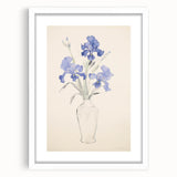 Maximalist Wall Art - Bold Eclectic Floral Decor in Vibrant Blue Tones
