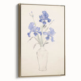 Maximalist Wall Art - Bold Eclectic Floral Decor in Vibrant Blue Tones