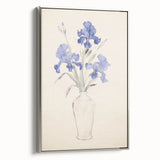 Maximalist Wall Art - Bold Eclectic Floral Decor in Vibrant Blue Tones