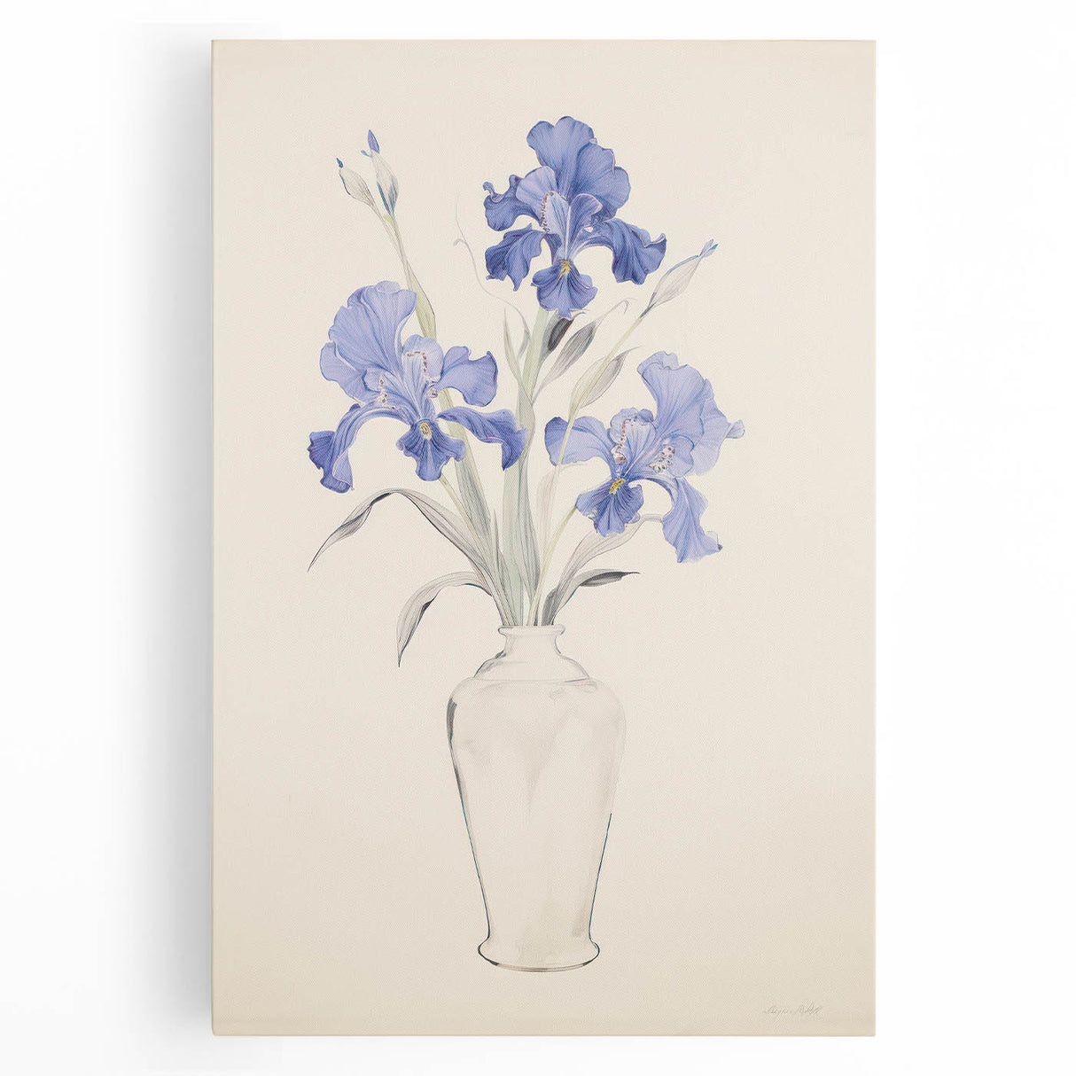 Maximalist Wall Art - Bold Eclectic Floral Decor in Vibrant Blue Tones