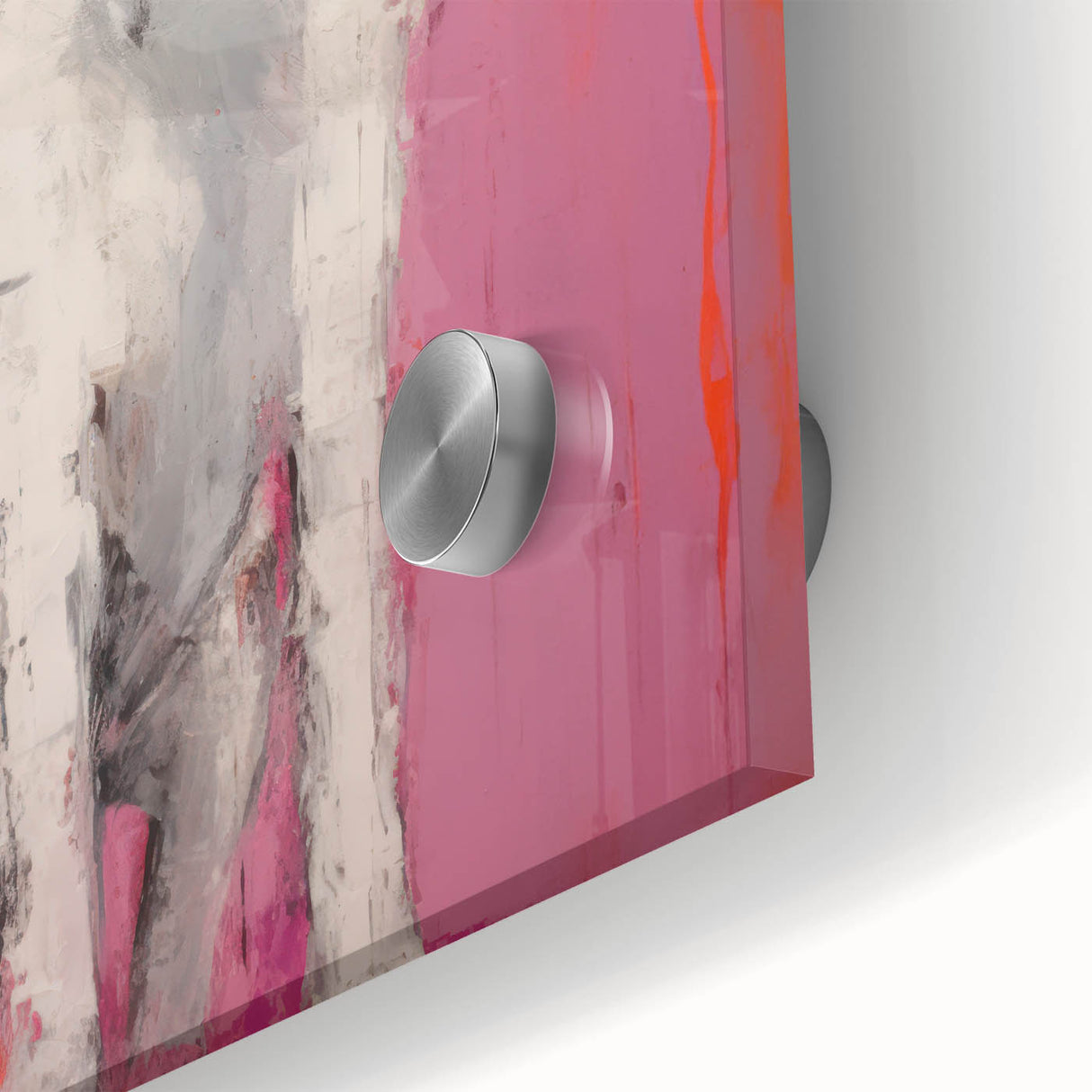 Maximalist Wall Art - Eclectic Dog Portrait with Bold Pink and Orange Hues