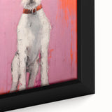Maximalist Wall Art - Eclectic Dog Portrait with Bold Pink and Orange Hues