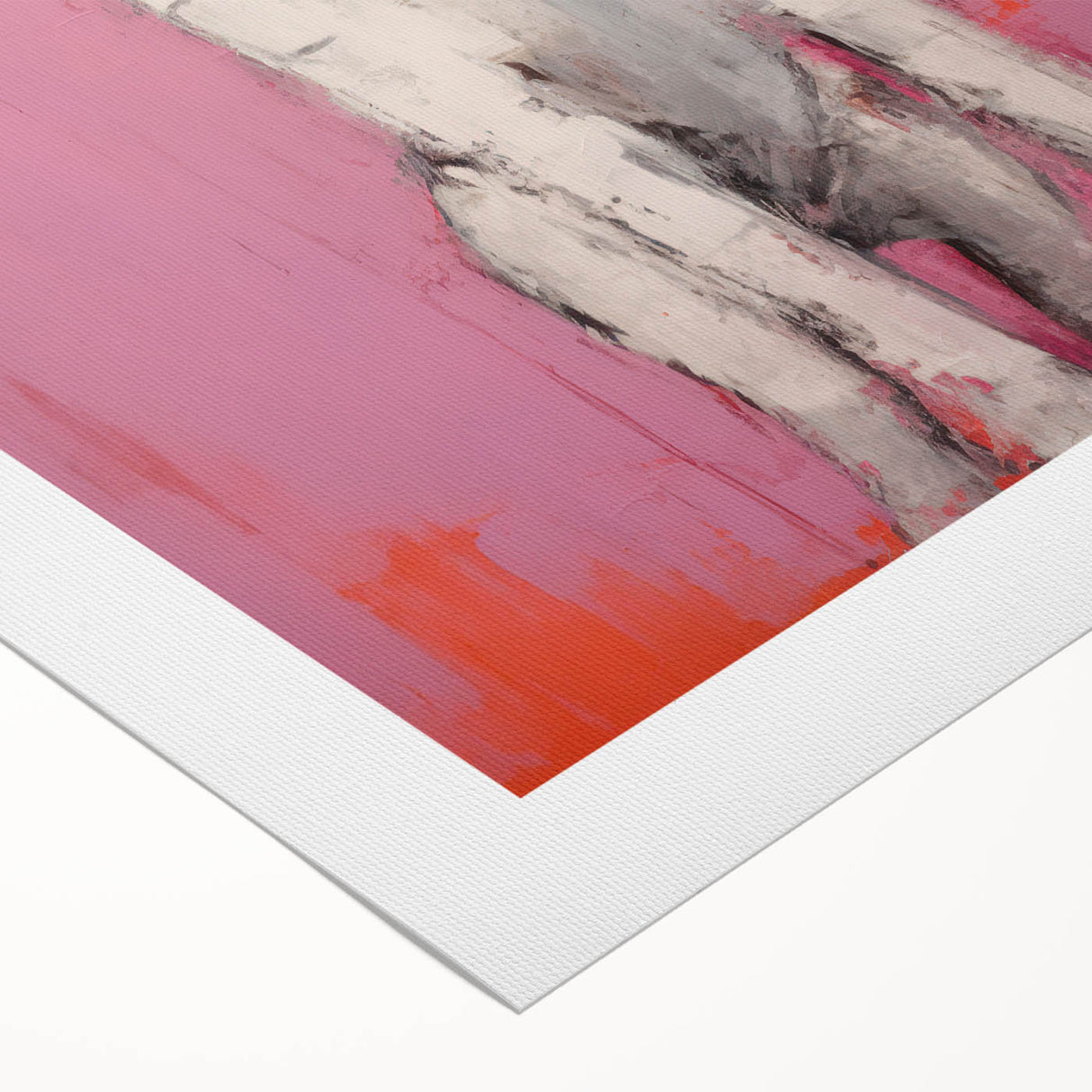 Maximalist Wall Art - Eclectic Dog Portrait with Bold Pink and Orange Hues