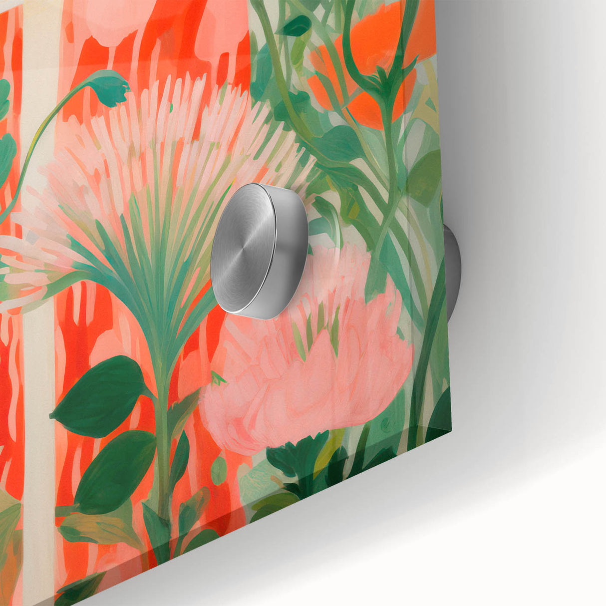 Maximalist Wall Art - Bold Floral Portrait with Red Hat - Vibrant Decor