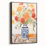 Maximalist Wall Art - Bold Floral Decor with Vibrant Red and Yellow Blooms
