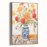 Maximalist Wall Art - Bold Floral Decor with Vibrant Red and Yellow Blooms