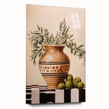 Maximalist Wall Art - Bold Still Life with Olive Vase - Vibrant Decor Piece