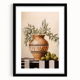 Maximalist Wall Art - Bold Still Life with Olive Vase - Vibrant Decor Piece