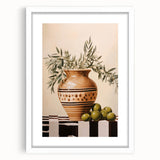 Maximalist Wall Art - Bold Still Life with Olive Vase - Vibrant Decor Piece