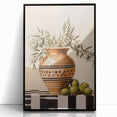 Maximalist Wall Art - Bold Still Life with Olive Vase - Vibrant Decor Piece