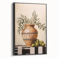 Maximalist Wall Art - Bold Still Life with Olive Vase - Vibrant Decor Piece