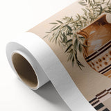 Maximalist Wall Art - Bold Still Life with Olive Vase - Vibrant Decor Piece