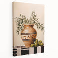 Maximalist Wall Art - Bold Still Life with Olive Vase - Vibrant Decor Piece