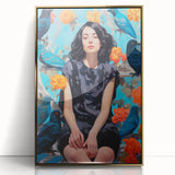 Maximalist Wall Art - Bold Eclectic Portrait with Birds - Vibrant Decor Piece