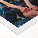 Maximalist Wall Art - Bold Eclectic Portrait with Birds - Vibrant Decor Piece