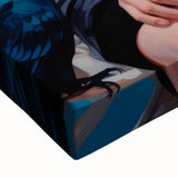 Maximalist Wall Art - Bold Eclectic Portrait with Birds - Vibrant Decor Piece