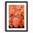 Maximalist Wall Art - Bold Floral Birds Scene - Vibrant Eclectic Decor