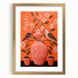 Maximalist Wall Art - Bold Floral Birds Scene - Vibrant Eclectic Decor