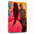 Maximalist Wall Art - Bold and Eclectic Portrait with Vibrant Pink and Orange