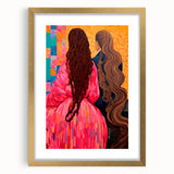 Maximalist Wall Art - Bold and Eclectic Portrait with Vibrant Pink and Orange