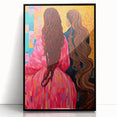 Maximalist Wall Art - Bold and Eclectic Portrait with Vibrant Pink and Orange