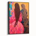 Maximalist Wall Art - Bold and Eclectic Portrait with Vibrant Pink and Orange