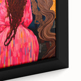 Maximalist Wall Art - Bold and Eclectic Portrait with Vibrant Pink and Orange
