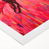 Maximalist Wall Art - Bold and Eclectic Portrait with Vibrant Pink and Orange