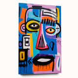 Maximalist Wall Art - Bold Abstract Face in Vibrant Colors and Patterns
