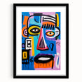 Maximalist Wall Art - Bold Abstract Face in Vibrant Colors and Patterns