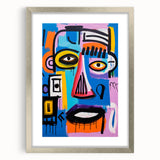Maximalist Wall Art - Bold Abstract Face in Vibrant Colors and Patterns