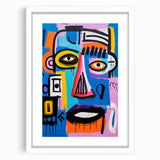 Maximalist Wall Art - Bold Abstract Face in Vibrant Colors and Patterns