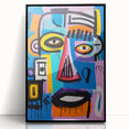 Maximalist Wall Art - Bold Abstract Face in Vibrant Colors and Patterns
