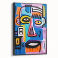 Maximalist Wall Art - Bold Abstract Face in Vibrant Colors and Patterns
