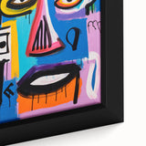 Maximalist Wall Art - Bold Abstract Face in Vibrant Colors and Patterns