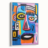 Maximalist Wall Art - Bold Abstract Face in Vibrant Colors and Patterns