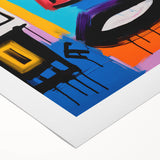 Maximalist Wall Art - Bold Abstract Face in Vibrant Colors and Patterns