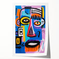 Maximalist Wall Art - Bold Abstract Face in Vibrant Colors and Patterns