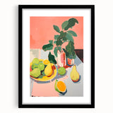 Maximalist Wall Art - Bold Still Life with Fruits and Foliage in Vibrant Colors