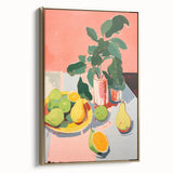 Maximalist Wall Art - Bold Still Life with Fruits and Foliage in Vibrant Colors