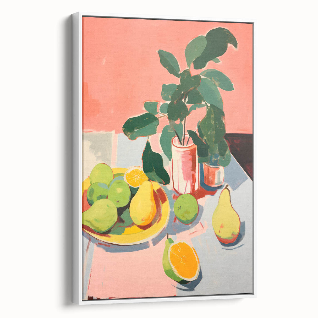 Maximalist Wall Art - Bold Still Life with Fruits and Foliage in Vibrant Colors