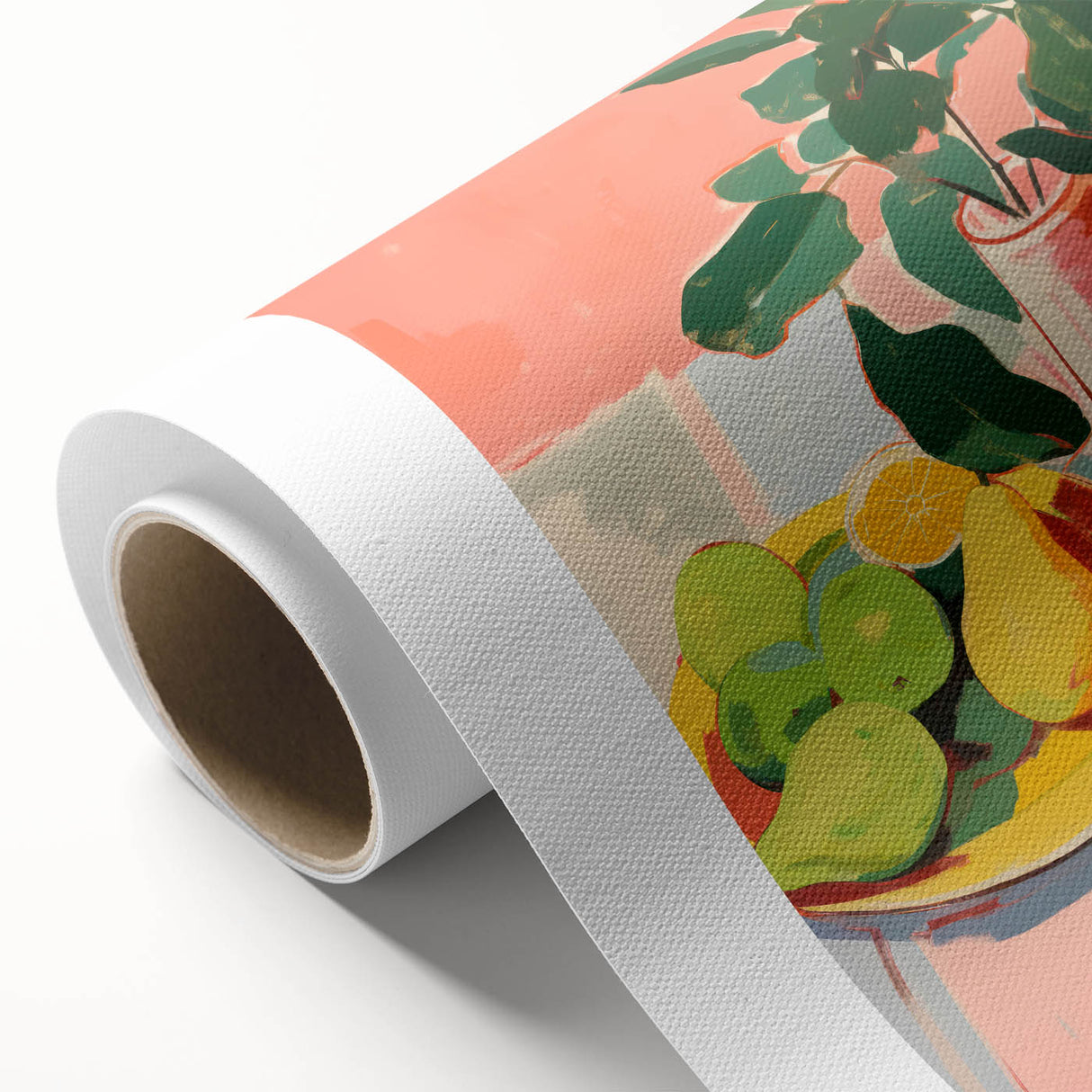 Maximalist Wall Art - Bold Still Life with Fruits and Foliage in Vibrant Colors