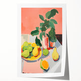 Maximalist Wall Art - Bold Still Life with Fruits and Foliage in Vibrant Colors