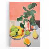 Maximalist Wall Art - Bold Still Life with Fruits and Foliage in Vibrant Colors