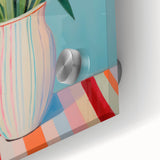 Maximalist Wall Art - Bold Tulip Vase Decor with Vibrant Red and Yellow Hues