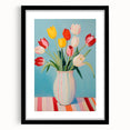 Maximalist Wall Art - Bold Tulip Vase Decor with Vibrant Red and Yellow Hues