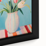 Maximalist Wall Art - Bold Tulip Vase Decor with Vibrant Red and Yellow Hues