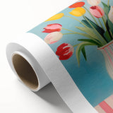 Maximalist Wall Art - Bold Tulip Vase Decor with Vibrant Red and Yellow Hues